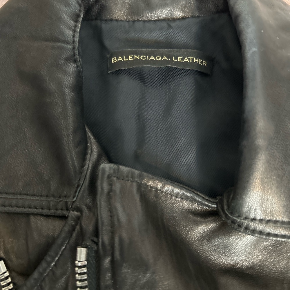 Balenciaga Black Leather Jacket for Women